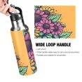 thumbnail image 2 of ALAZA Flowers Water Bottle Insulated Flask Stainless Steel Straw Lid 20 oz, 2 of 6