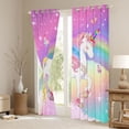 thumbnail image 3 of Erosebridal Kawaii Unicorn Kids Blackout Curtains Set of 2 (52x84 Each),Dreamy Princess Style Window Curtains For Girls, 3 of 7