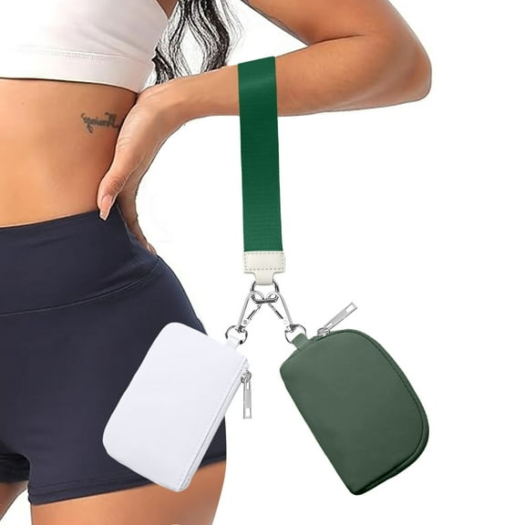 Double Pouch Wristlet Wallets for Women, Portable Keychain Wallet Purse, Mini Zip Pouch Keychain Wallet, Gifts for Travel Sport Outdoors 4/3/2/1PCS