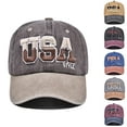 thumbnail image 2 of American Flag Baseball Cap - Washed Soft Dad Hat for Unisex with USA Alphabet Embroidery, 2 of 2