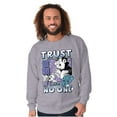 thumbnail image 4 of The Smurfs Cool Kanji Trust No One Men Big & Tall Sweatshirt Brisco Brands 3X, 4 of 5