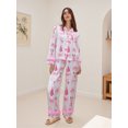 thumbnail image 4 of AIGUR Mommy and Me Matching Pajamas Bow Deer Print Button Down Long Sleeve Lapel Tops Pants Family Sleepwear, 4 of 9