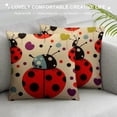 thumbnail image 3 of Fenyluxe Colorful Ladybug Pillow Covers Home Decorative Throw Pillow Cases Kids Square Cushion Covers for Sofa Couch Bed Patio Car 24x24in, 3 of 5