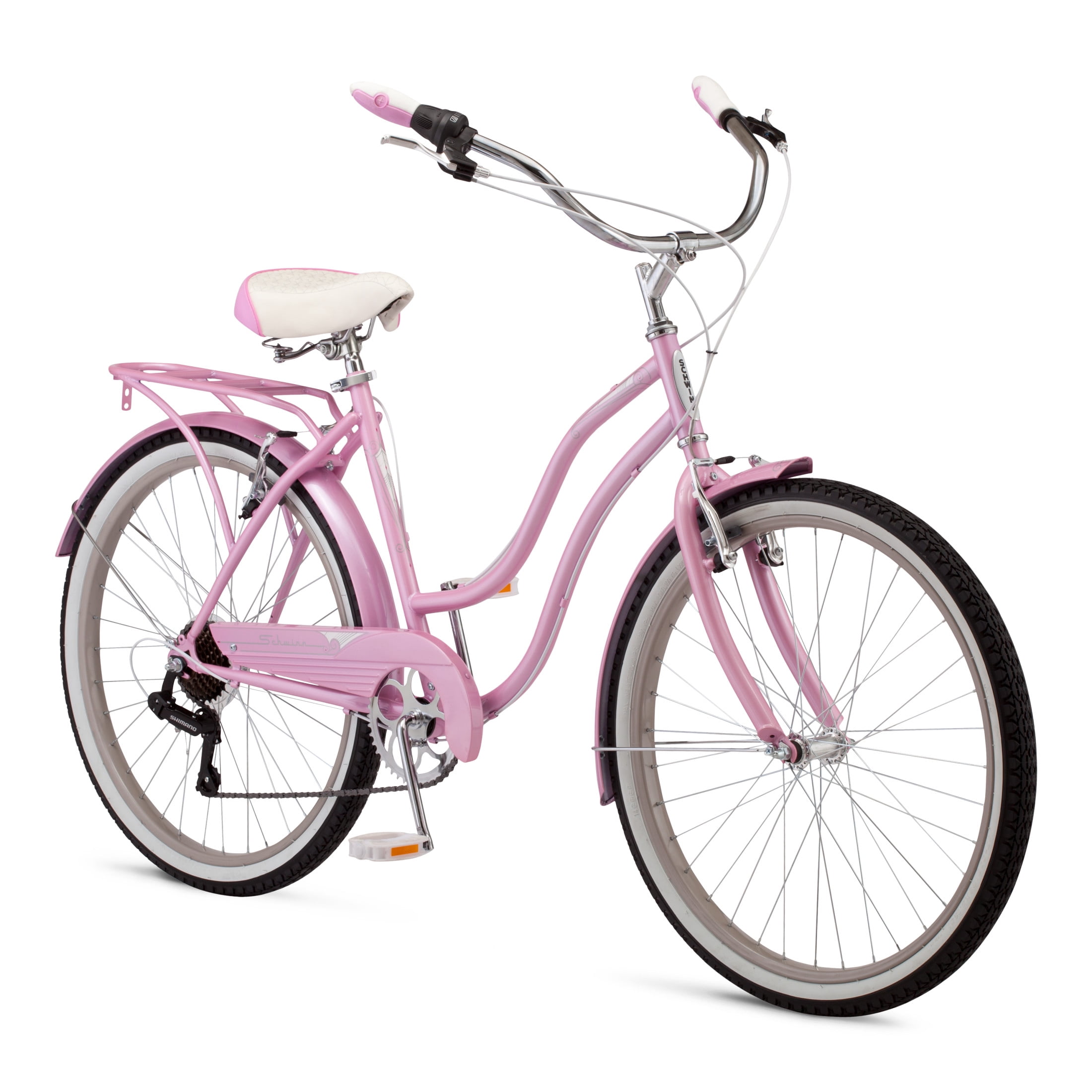 Schwinn Perla Cruiser Bike, 26-Inch Wheel, 7 Speeds, Pink