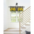 thumbnail image 6 of Kitchen Cafe Valance Curtain for Small Windows,Farmhouse Yellow Sunflowers Floral Rod Pocket Short Valances Mottled Rustic Wooden Plank Window Treatment Panel for Living Room/Bedroom/Bathroom,42x12in, 6 of 9