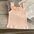 thumbnail image 3 of Ohufall Toddler Girls Tank Tops Ruffled Crew Neck 0-5T Summer Tank Top Breathable Solid Color Summer Casual Tank, 3 of 6