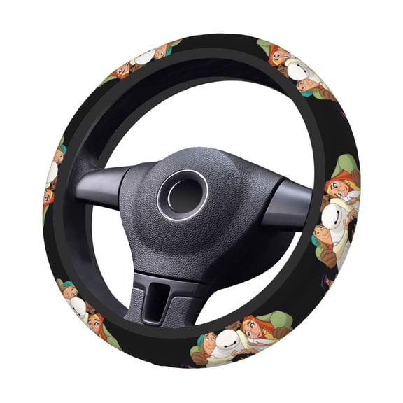 Big-Hero-6-Baymax Steering Wheel Cover Elastic Stretch Breathable Vehicle Steering Wheel Protector Car Interior Accessories