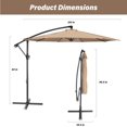 thumbnail image 4 of HealSmart 10ft Offset Hanging Patio Umbrella Cantilever Market Umbrellas with Crank & Cross Base, for Backyard, Poolside, Lawn and Garden, Tan, 4 of 8