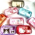 thumbnail image 3 of Bolsa de almacenamiento transparente para cosméticos, estuche de lápices de papelería para estudiantes, impermeable, gran capacidad, lindo, Cinnamoroll Babycinnamoroll, 3 of 4