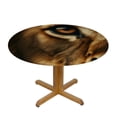 thumbnail image 3 of Acheng Lion Fur Texture Round Tablecloth Outdoor Fitted 100% Polyester Fiber Outdoor Picnic Camping and Indoor Kitchen Dining Party 46-50, 3 of 8