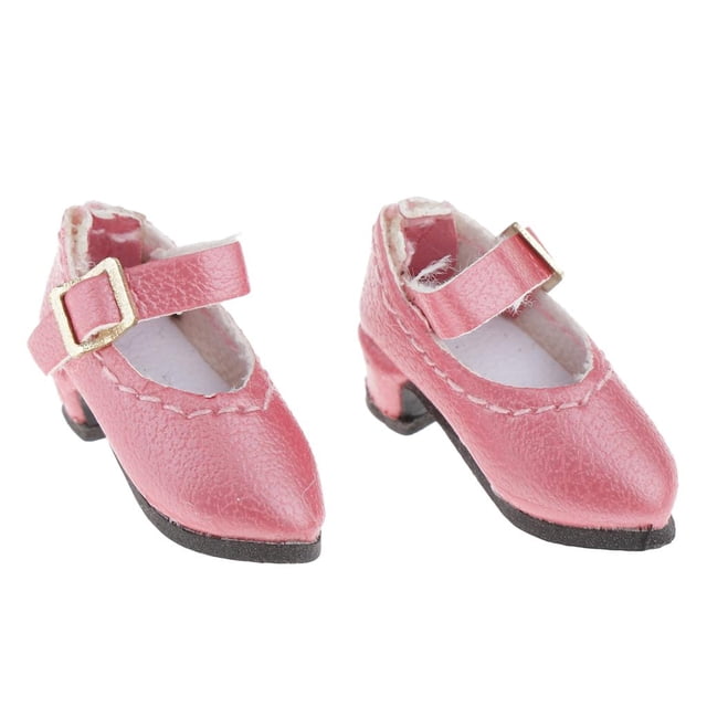 Tacones de Moda Hugo Correa Tobillo para Muñeca Rosado 1/12