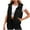 Black, variant on UYISJ Puffer Vest for Women Sleeveless Winter Cropped Outerwear Warm Puffer Lightweight Stand-up Collar Down with Pockets XXL