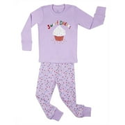 Elowel Girls Purple Cupcake "Sweet Dreams" 2-Pc Pajama Set (Baby, Little & Big Girls)
