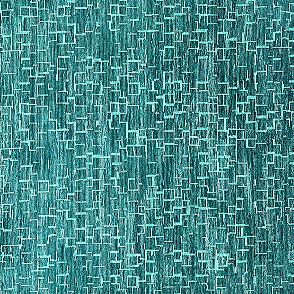 Ahgly Company Machine Washable Indoor Square Oriental Turquoise Blue Industrial Area Rugs, 7' Square