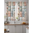 thumbnail image 2 of Elegant Spring Floral Curtains 45 Inch Length,Sheer Curtains for Bedroom Living Room Window Summer Botanical Plaid Farmhouse Rod Pocket Drapes Kitchen Curtains Small Half Window 42"x45" 2 Panels, 2 of 6
