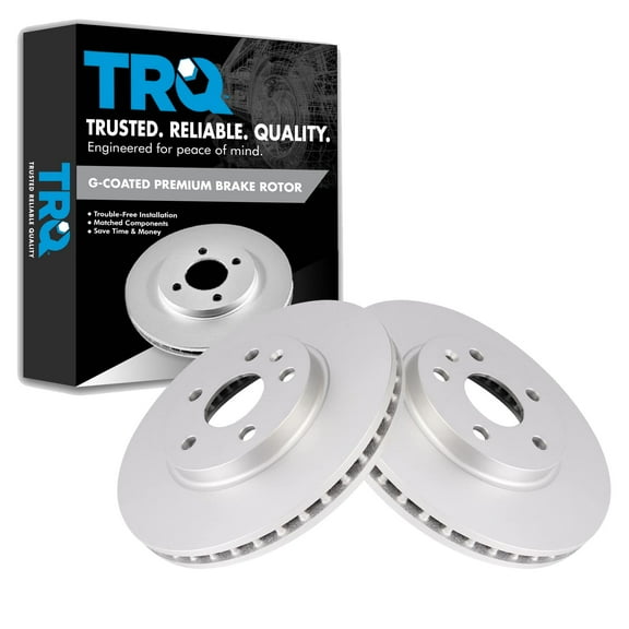 TRQ Front Brake Rotors Set Vented Premium G-Coated Fits Select 2008-2014 Cadillac CTS