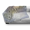 thumbnail image 3 of Winter Soft Flannel Fleece Throw Blanket, Image of Stormy Winter Day in Idyllic Paris Streets Eiffel Tower Europe Scenery, Cozy Plush for Indoor and Outdoor Use, 50" x 70", Pink White, by Ambesonne, 3 of 6