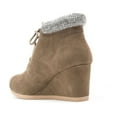 thumbnail image 2 of Qupid Womens Olee-15/Rex-S Lace Up Faux Leather Ankle Wedge Boots, 2 of 3