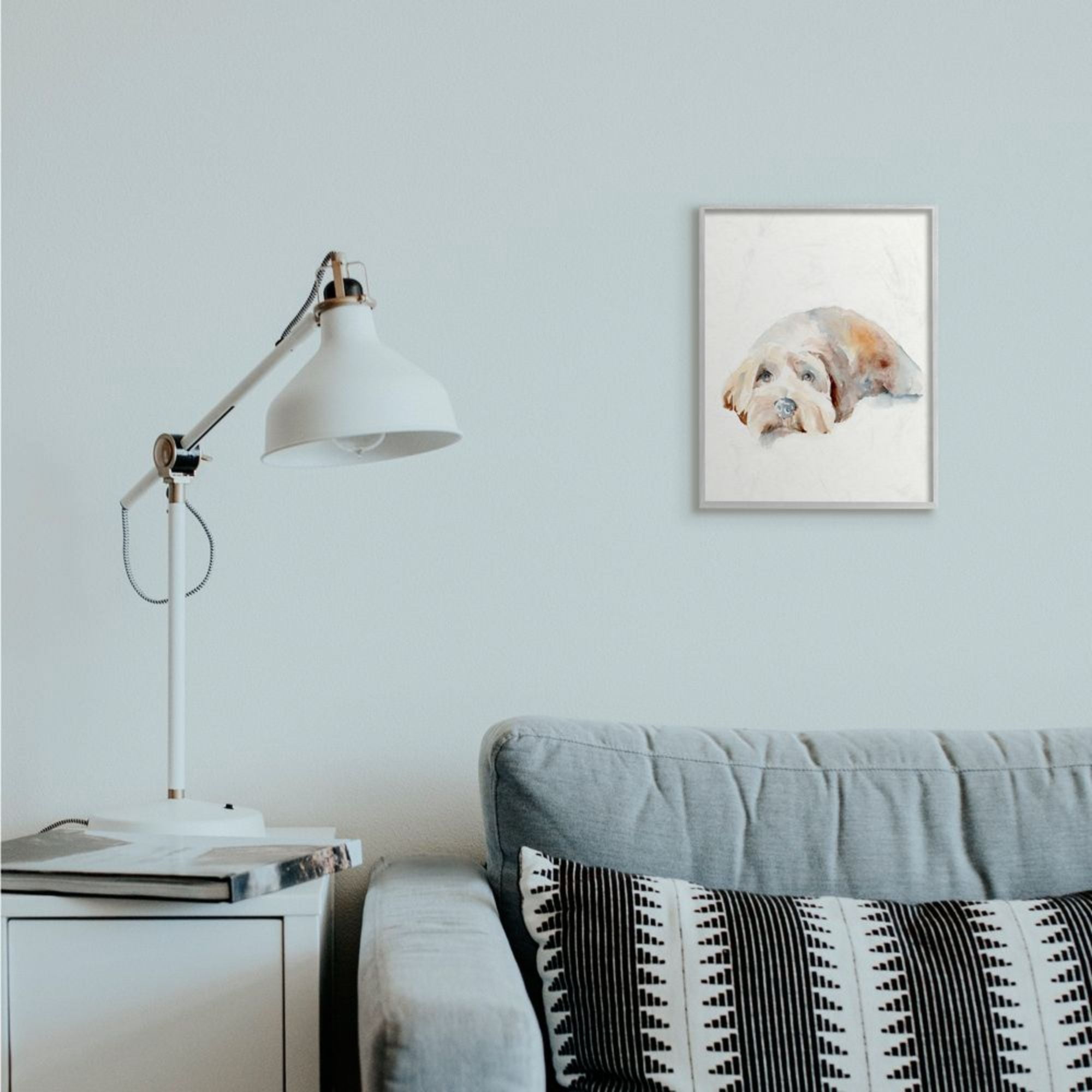 Stupell Industries Scruffy Dog Laying Down House Pet Painting Design by Jennifer Paxton Parker