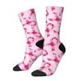 thumbnail image 1 of Balery Breast Cancer Ribbons Awareness Calcetas Largas con Estampado para Hombre y Mujer – Suaves y Transpirables, Talla Única (US 5-11), 1 of 6