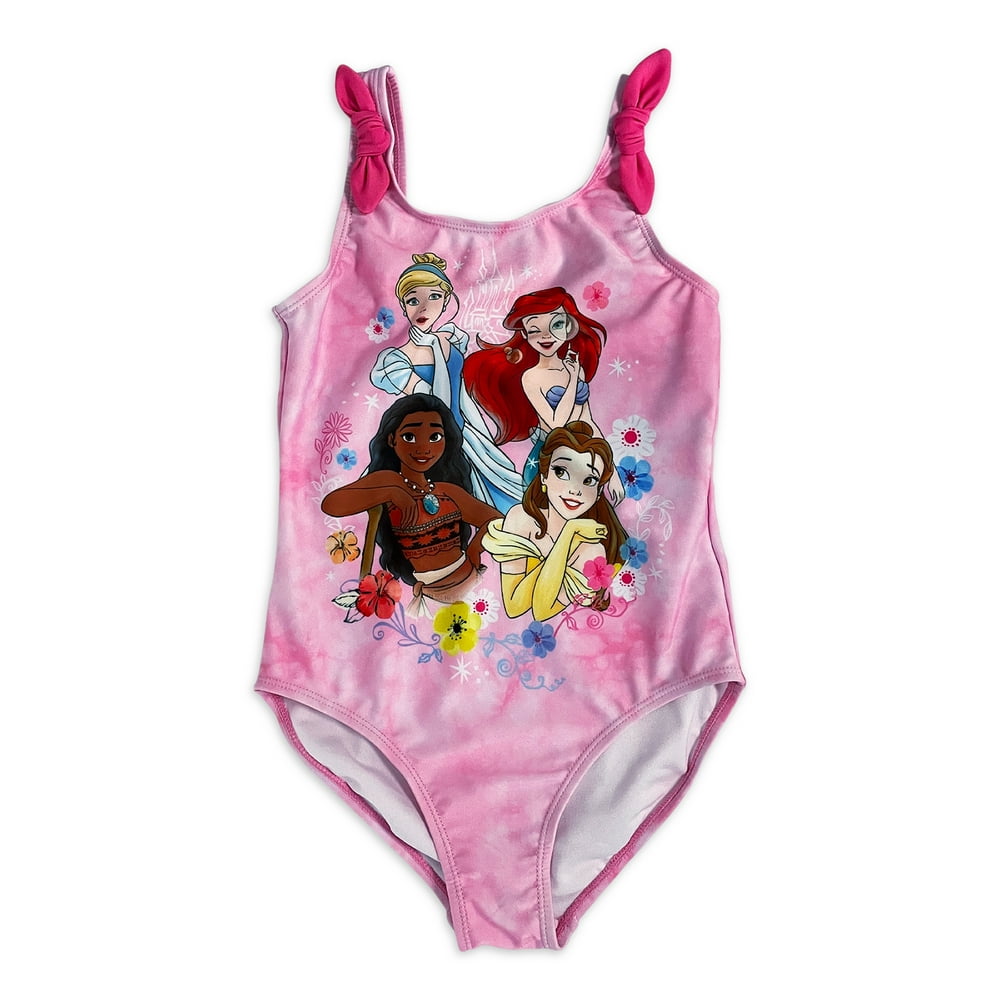 Disney Little Girls Princesses Swimwear, 1 Piece, Sizes 48 Walmart