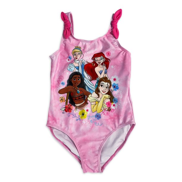 Disney Little Girls Princesses Swimwear, 1 Piece, Sizes 48 Walmart