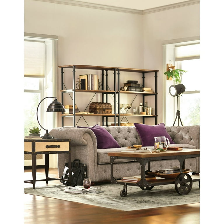 Zona Etagere Bookcase Shelf Four bottom shelves 39.37 W x 15.35 D Back Panel Open