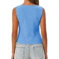thumbnail image 6 of Slim Fit Women Sleeveless Button Down Knit Tank Tops, 6 of 7
