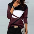 thumbnail image 3 of Dezsed Womens Casual Long Sleeve Tops Crew Neck Cute Pullover Relaxed Fit Shirt Geometry Printed Sweatshirt Brown M, 3 of 4