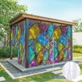 thumbnail image 6 of Stained Glass Outdoor Curtains for Patio Waterproof, Grommet Outdoor Privacy Panels, Vintage Abstarct Geometric Pattern Art Weatherproof Outside Curtains for Porch/Cabana 54"Wx95"L, 1 Panel, 6 of 8