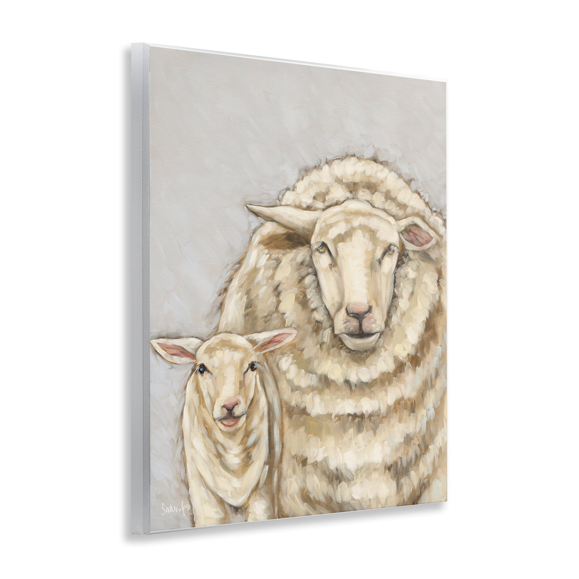 Stupell Industries Neutral Sheep & Lamb Animals & Insects Painting Unframed Art Print Wall Art, 11 x 14