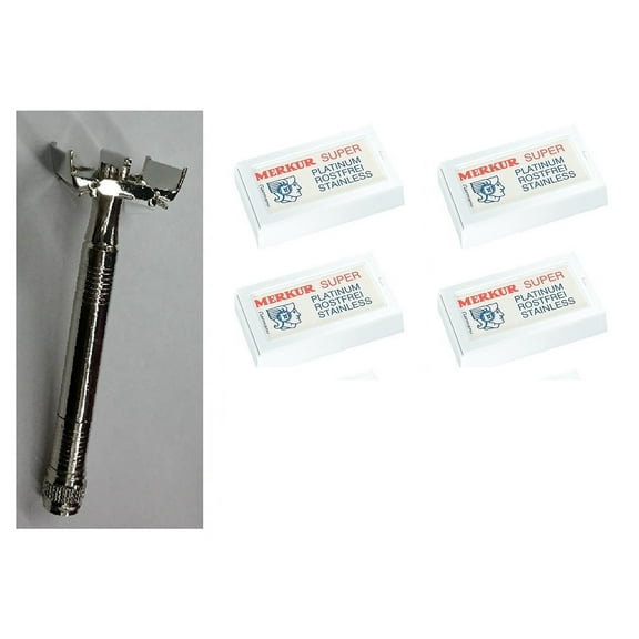 Double Edge Safety Razor Merkur Double Edge Safety Razor Blades 10 ct. (Pack of 4)