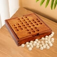 thumbnail image 4 of Juego de mesa de solitario de mármol de madera, juego de ajedrez para adultos y , juguetes con caja de almacenamiento marrón perfke Juego de mesa, 4 of 7