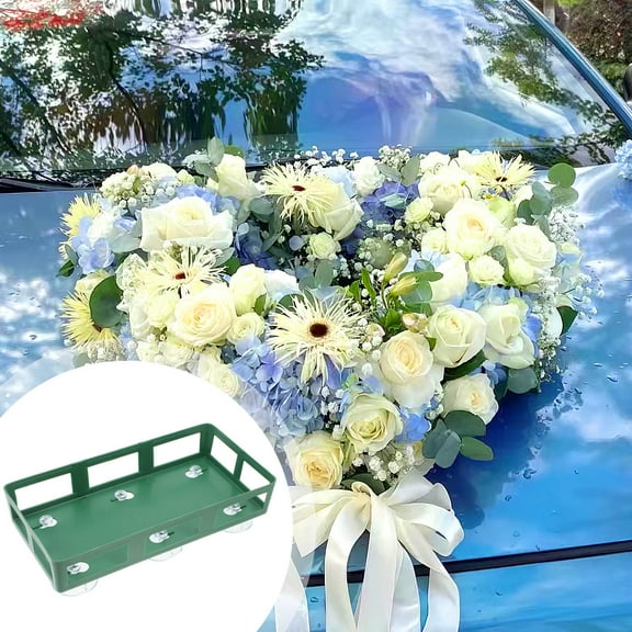 Worgeous 10pcs Floral Foam Cage with Suction Cup Flower Mud Holder Arrangement Tray Reusable Display Plate for DIY Wedding Car Decoration