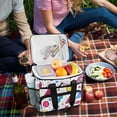 thumbnail image 5 of FORMRS Insulated Cooler Bag 24 Cans Capacity Soft Leakproof Lunch Box with Side Pockets, Red Retro Pattern, 5 of 7