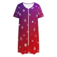 thumbnail image 5 of Sakmal Womens Nightgowns Christmas MooMoo Zip Up Night dress Crew Neck Short Sleeve with Pockets Ladies Nightgowns L, 5 of 8