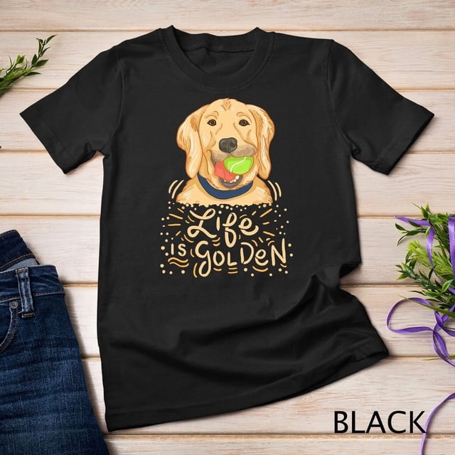 T-shirt Graphique « Life Is Golden Retriever Owner » Haut Classique en Coton, pour Unisexe jusqu'à 4TG