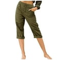 thumbnail image 2 of WILLBEST Pantalones Casuales elegantes para Mujer para Verano, Pantalones Cortos de Moda con Cintura Elástica para Usar En La Playa. Grande, 2 of 6
