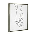 thumbnail image 3 of Stupell Industries Romantic Holding Hands Outline Drawing Loving Couple Graphic Art Luster Gray Floating Framed Canvas Print Wall Art, Design by Lettered and Lined, 3 of 5