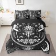 thumbnail image 2 of jejeloiu Gothic Skull 7-Piece Twin Bedding Sets,Spooky Halloween Skeleton Bedding Comforter Set,Boho Bohemian Style Flower Sheet Sets For Girls Boys,Microfiber Bedroom Decor Reversible, 2 of 8