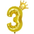 thumbnail image 2 of Globo de con número dorado, globo de edad de cumpleaños, conjunto de de de papel de aluminio para , decoración pa re Macarena Globo de corona de número dorado, 2 of 7