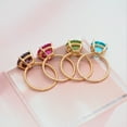 thumbnail image 5 of Bellitia Jewelry 18K Gold Plated Sterling Silver Colored AAAAA Zirconia Stones Propose Engagement Ring, Simulated Green Peridot/Purple Amethyst/Pink Tourmaline/Blue Topaz Wedding Bands for Women, 5 of 7