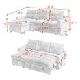 thumbnail image 7 of Convertible Sectional Sleeper Sofa Couch,Pull Out Sofa Bed,78" Tufted Chenille L Shaped Couch with Reversible Storage Chaise&USB/Type C Charge Port for Living Room,Office,Apartment,LIGHT GREY, 7 of 7