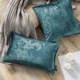 thumbnail image 2 of Phantoscope Shiny Crushed Velvet with Trim Series Decorative Throw Pillow, 22" x 22", Lake Blue, 2 Pack, 2 of 6
