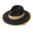 thumbnail image 2 of estilo retro Verano de Panamá Regalo Playa Sombrilla para mujer Negro Zulema Sombrero de paja de ala ancha, 2 of 8