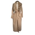 thumbnail image 4 of EOYWHK Long Peacoats for Women Belted Overcoats Double Breasted Trench Coat Woolen Warm Cozy Outerwear with Collar, 4 of 6