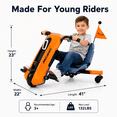 thumbnail image 5 of McLaren Licensed 24V Ride on Car Toys,Drift Kart for Kids, 6.5 MPH Max,360° Spin Electric Go Kart for Age 3+, Orange, 5 of 9
