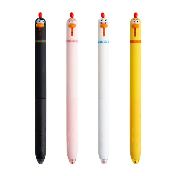 4Pieces Retractable Gel Pen 0.5MM Pen Tip Chick Theme Gel Inks Pens