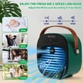thumbnail image 5 of Aire acondicionado portátil: enfriador de aire personal recargable de 5200 mAh con 3 velocidades de duración de 5 a 10 horas, mini ventilador de aire acondicionado silencioso, ventilador de escritorio, 5 of 5