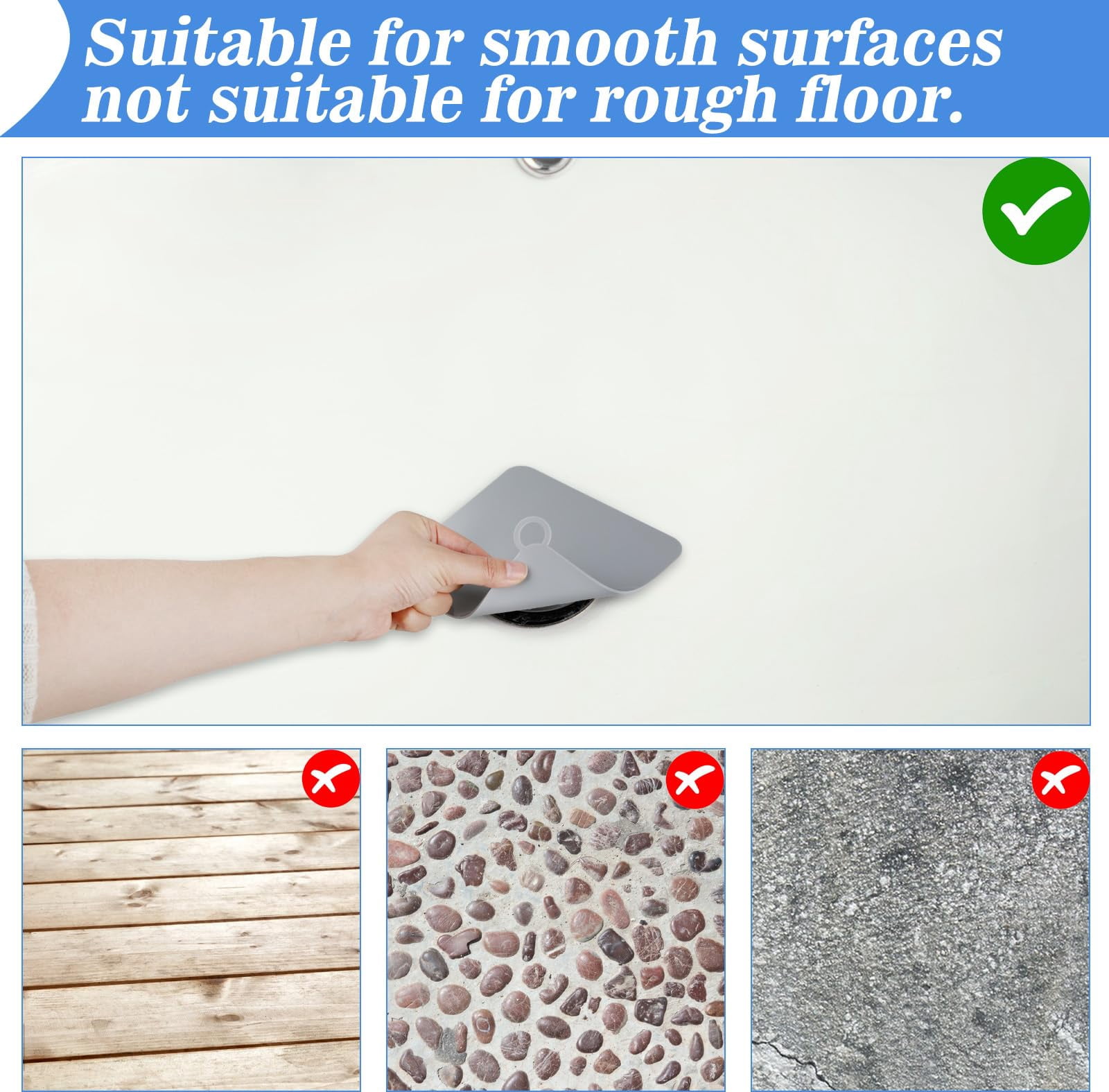MODANU Drain Covers 4 Pack, 7.87" Drain Covers to Keep Bugs Out, Bathtub Drain Stopper, Shower Drain Cover, Shower Drain Cover Silicone Anti Odor (White, Grey)